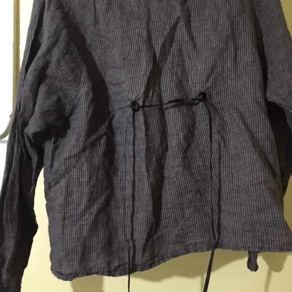 Flax striped brown linen blazer - Picture 4 of 6